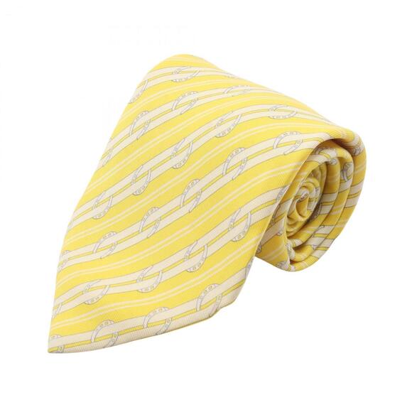 Hermes Hermès silk tie for men yellow